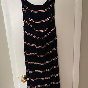 J. Crew Stripped Strapless Maxi Dress